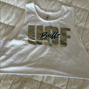 USF Bulls White Crop Top
